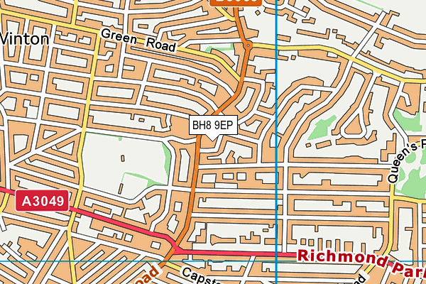 BH8 9EP map - OS VectorMap District (Ordnance Survey)