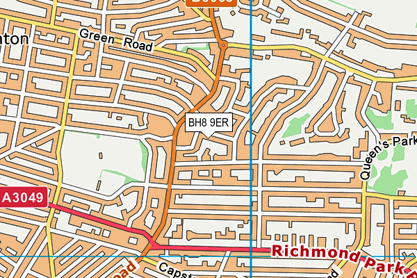 BH8 9ER map - OS VectorMap District (Ordnance Survey)