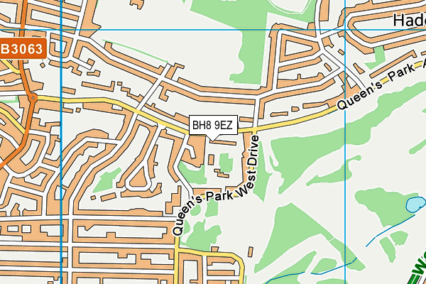 BH8 9EZ map - OS VectorMap District (Ordnance Survey)