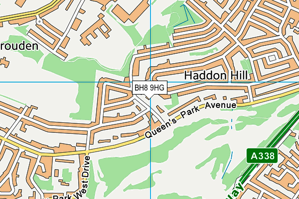 BH8 9HG map - OS VectorMap District (Ordnance Survey)