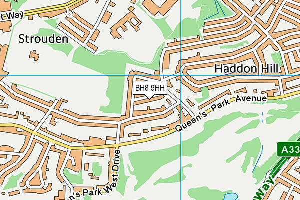 BH8 9HH map - OS VectorMap District (Ordnance Survey)
