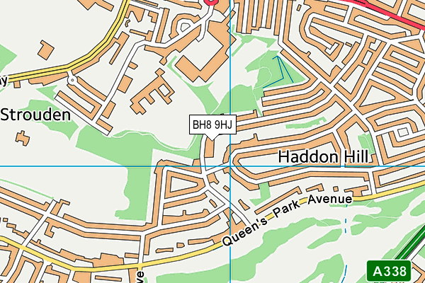 BH8 9HJ map - OS VectorMap District (Ordnance Survey)