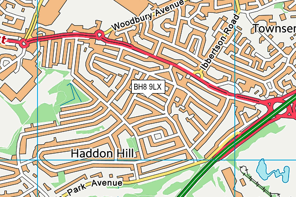 BH8 9LX map - OS VectorMap District (Ordnance Survey)