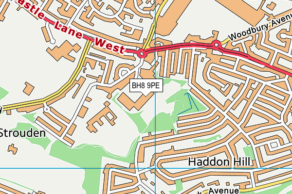 Pure Gym (Bournemouth Mallard Road) map (BH8 9PE) - OS VectorMap District (Ordnance Survey)