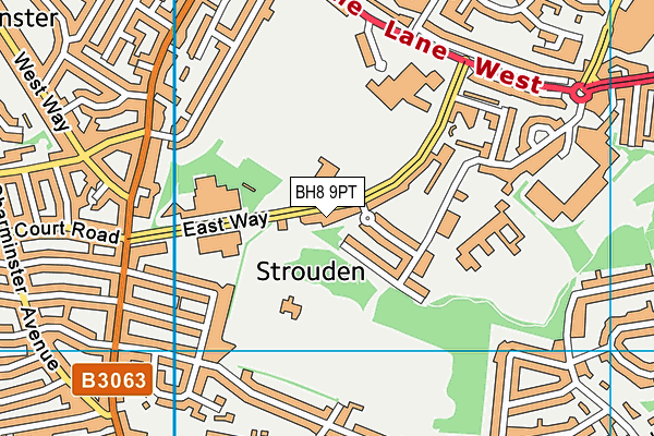 BH8 9PT map - OS VectorMap District (Ordnance Survey)