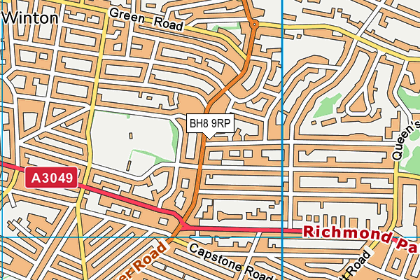 BH8 9RP map - OS VectorMap District (Ordnance Survey)