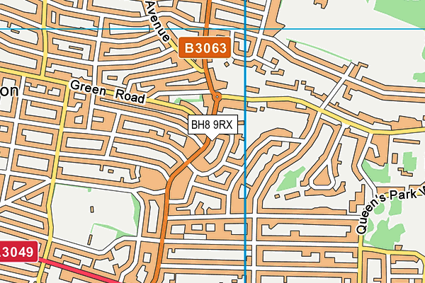 BH8 9RX map - OS VectorMap District (Ordnance Survey)