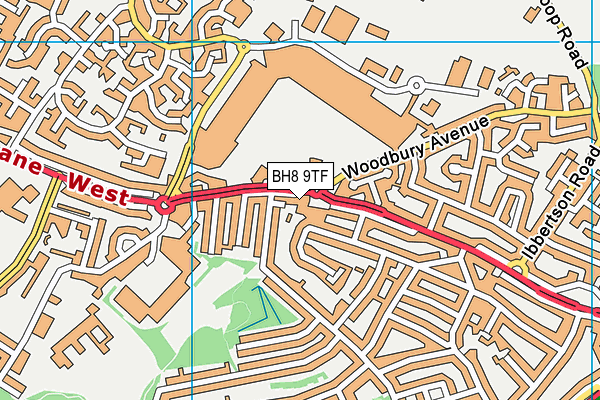 BH8 9TF map - OS VectorMap District (Ordnance Survey)