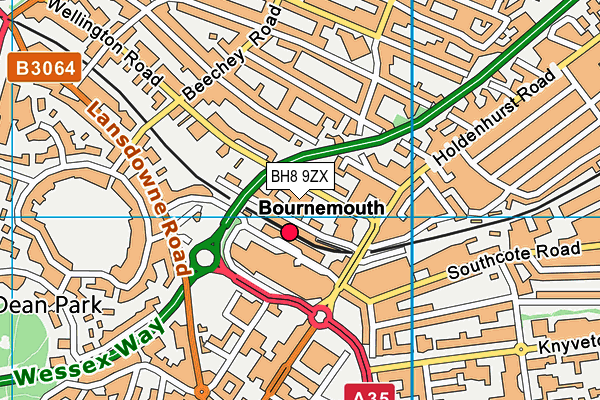 BH8 9ZX map - OS VectorMap District (Ordnance Survey)