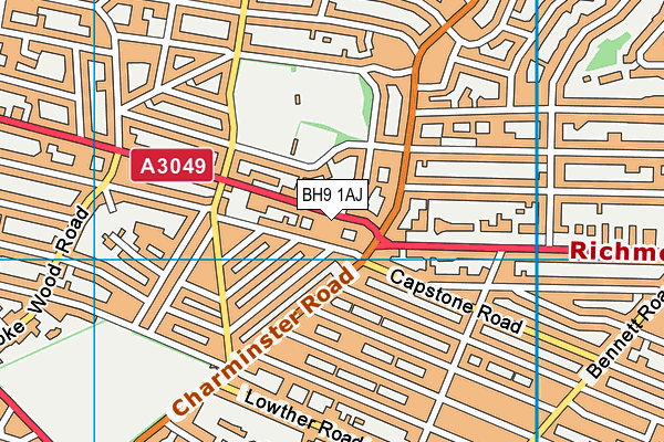 Linwood School map (BH9 1AJ) - OS VectorMap District (Ordnance Survey)