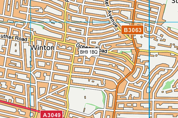 BH9 1BQ map - OS VectorMap District (Ordnance Survey)