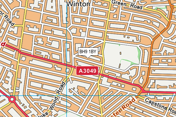 BH9 1BY map - OS VectorMap District (Ordnance Survey)