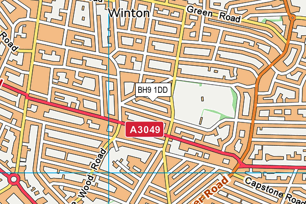 BH9 1DD map - OS VectorMap District (Ordnance Survey)