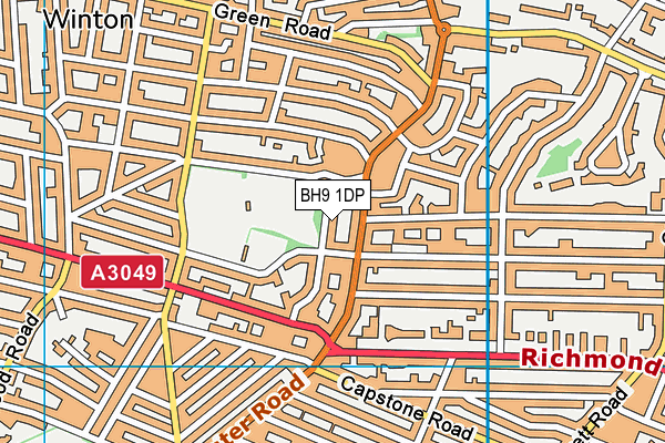 BH9 1DP map - OS VectorMap District (Ordnance Survey)