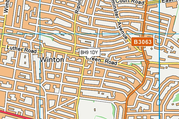 BH9 1DY map - OS VectorMap District (Ordnance Survey)