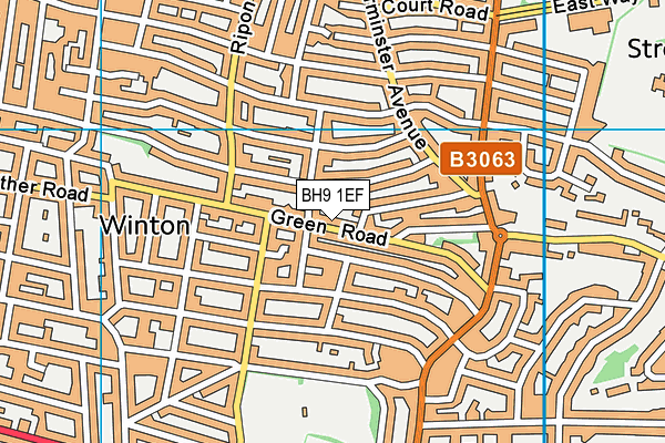 BH9 1EF map - OS VectorMap District (Ordnance Survey)