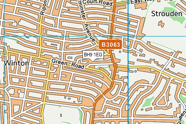 BH9 1EG map - OS VectorMap District (Ordnance Survey)