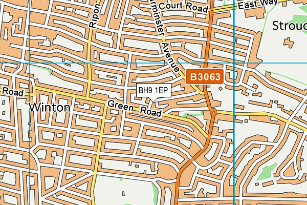 BH9 1EP map - OS VectorMap District (Ordnance Survey)
