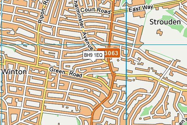 BH9 1EQ map - OS VectorMap District (Ordnance Survey)