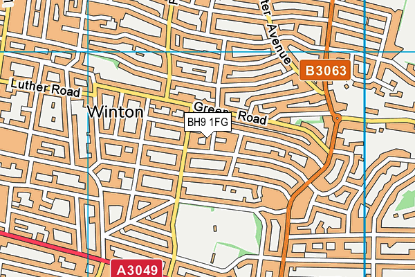 BH9 1FG map - OS VectorMap District (Ordnance Survey)
