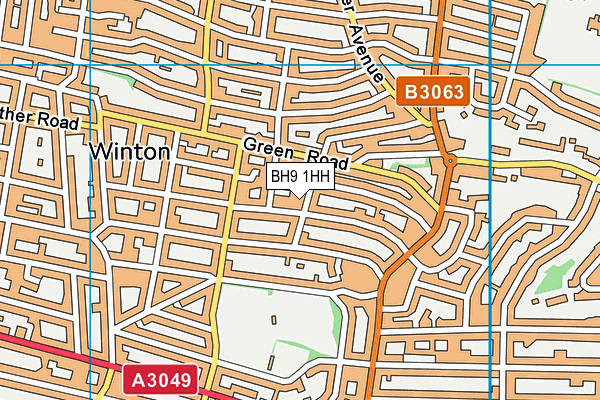 BH9 1HH map - OS VectorMap District (Ordnance Survey)