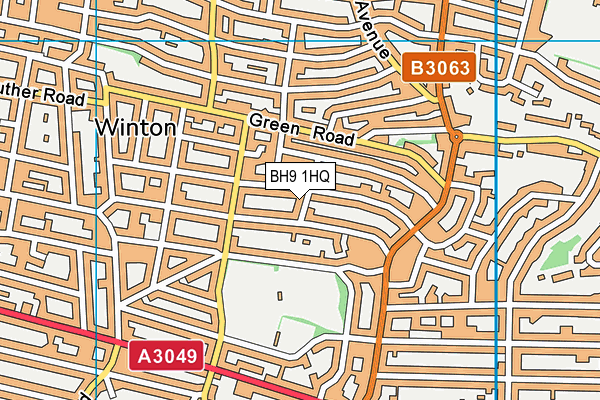 BH9 1HQ map - OS VectorMap District (Ordnance Survey)