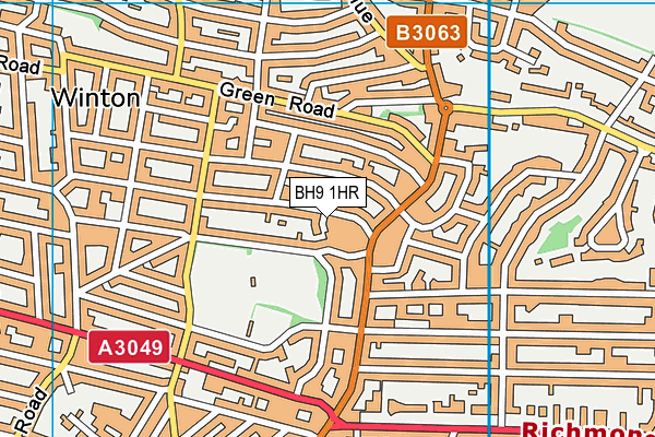 BH9 1HR map - OS VectorMap District (Ordnance Survey)