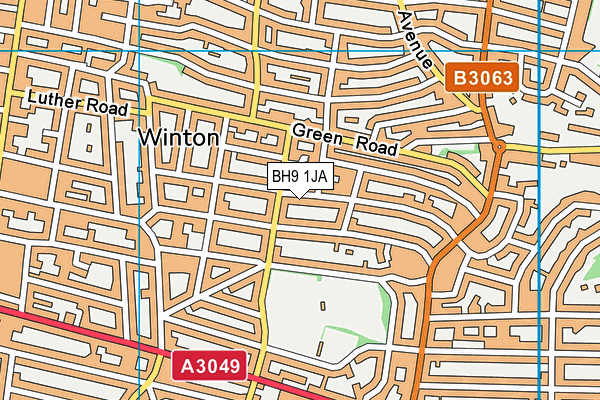 BH9 1JA map - OS VectorMap District (Ordnance Survey)