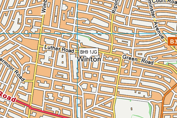 BH9 1JG map - OS VectorMap District (Ordnance Survey)