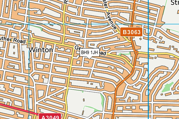 BH9 1JH map - OS VectorMap District (Ordnance Survey)