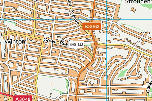 BH9 1JJ map - OS VectorMap District (Ordnance Survey)