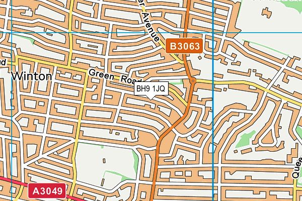 BH9 1JQ map - OS VectorMap District (Ordnance Survey)