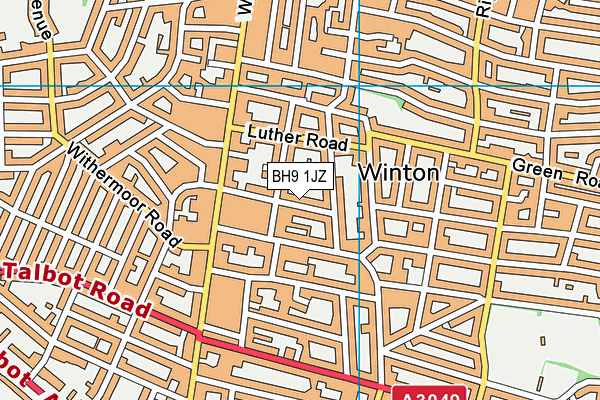 BH9 1JZ map - OS VectorMap District (Ordnance Survey)