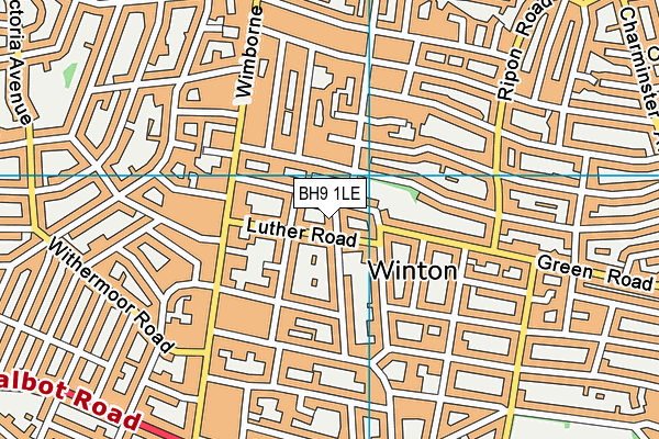 BH9 1LE map - OS VectorMap District (Ordnance Survey)
