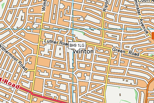 St Luke's Church of England Primary School map (BH9 1LG) - OS VectorMap District (Ordnance Survey)