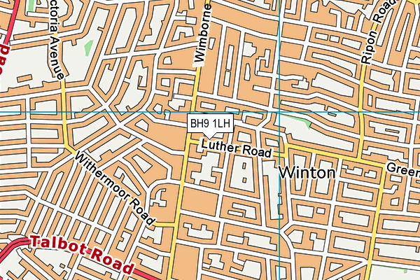 BH9 1LH map - OS VectorMap District (Ordnance Survey)