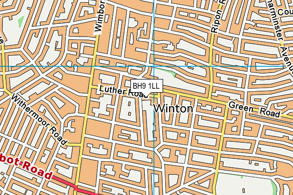 BH9 1LL map - OS VectorMap District (Ordnance Survey)