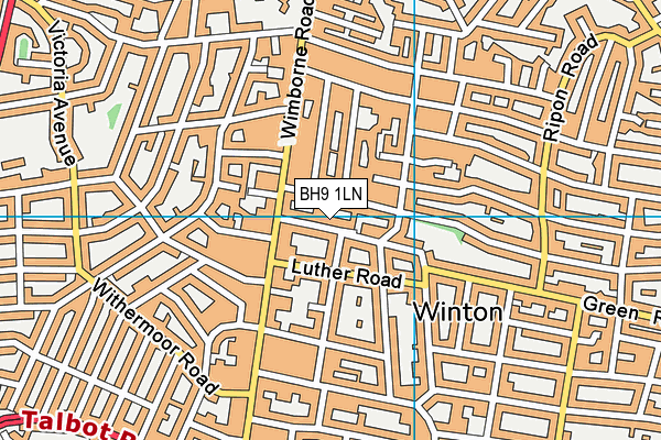 BH9 1LN map - OS VectorMap District (Ordnance Survey)