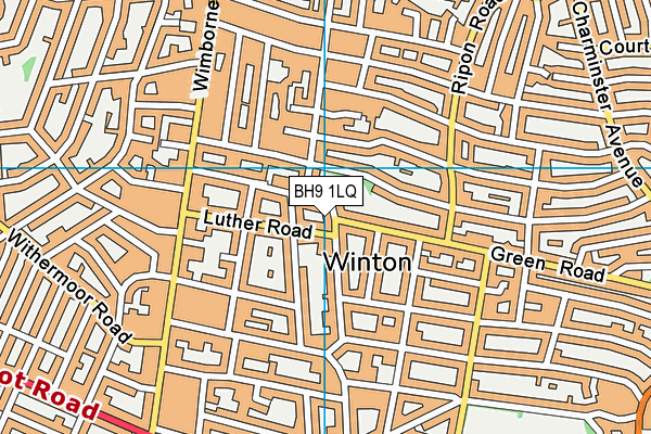 BH9 1LQ map - OS VectorMap District (Ordnance Survey)