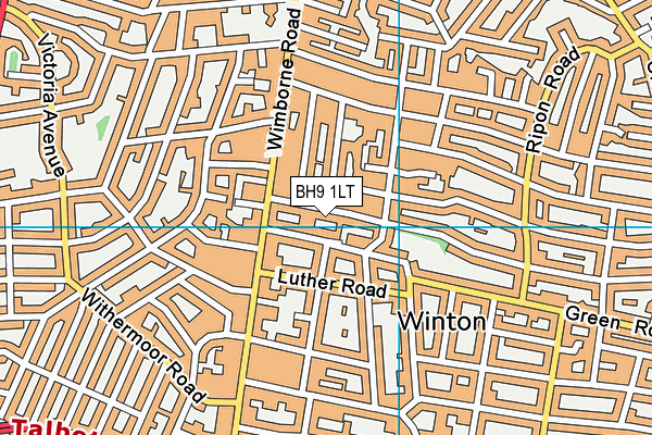 BH9 1LT map - OS VectorMap District (Ordnance Survey)