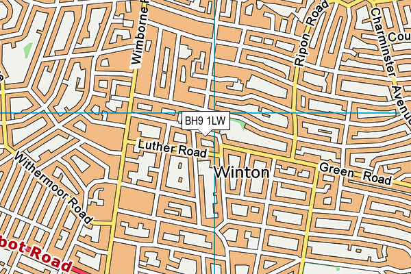 BH9 1LW map - OS VectorMap District (Ordnance Survey)