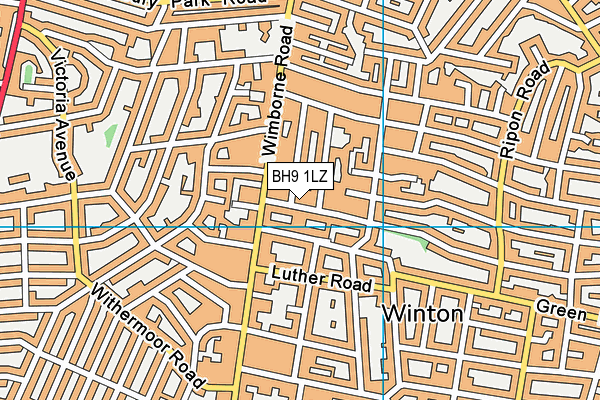 BH9 1LZ map - OS VectorMap District (Ordnance Survey)