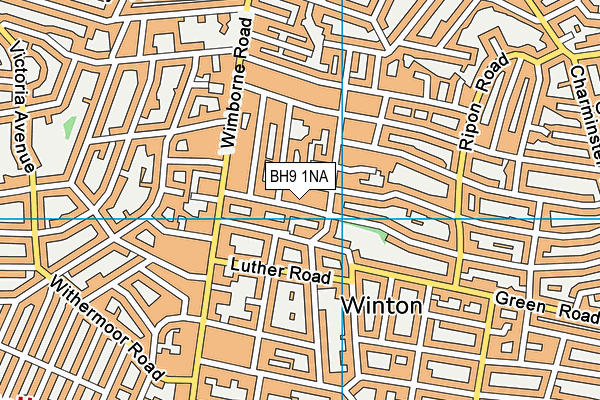 BH9 1NA map - OS VectorMap District (Ordnance Survey)