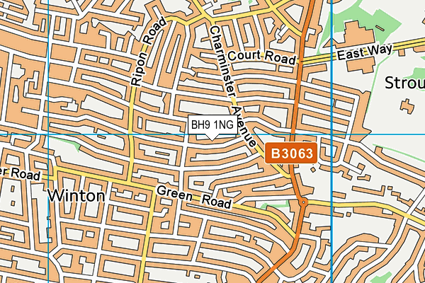 BH9 1NG map - OS VectorMap District (Ordnance Survey)