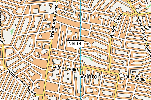 BH9 1NJ map - OS VectorMap District (Ordnance Survey)