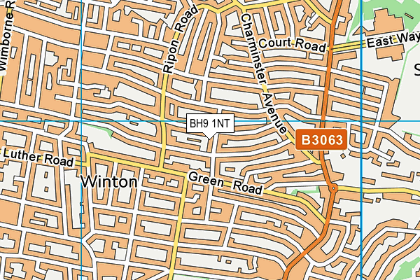 BH9 1NT map - OS VectorMap District (Ordnance Survey)