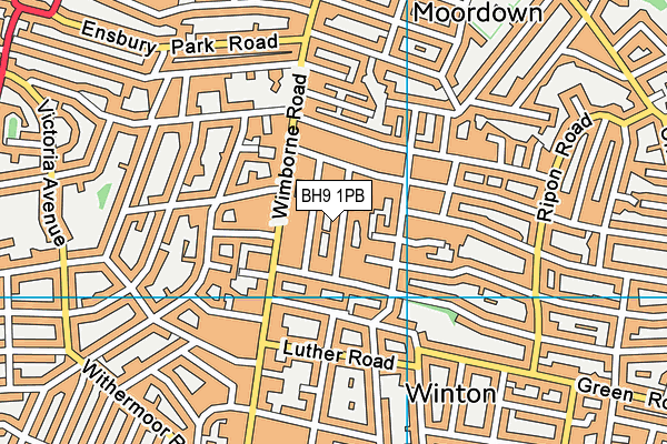BH9 1PB map - OS VectorMap District (Ordnance Survey)