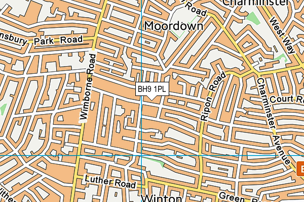 BH9 1PL map - OS VectorMap District (Ordnance Survey)