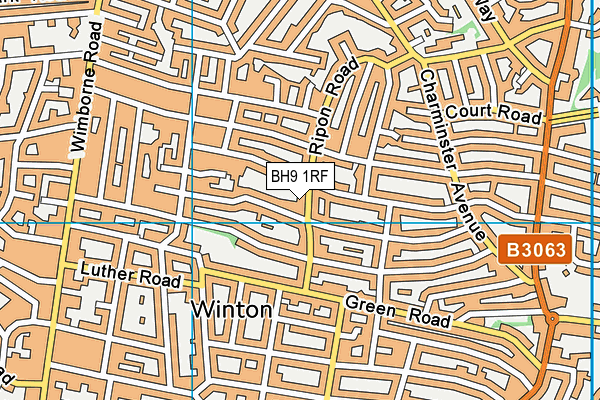 BH9 1RF map - OS VectorMap District (Ordnance Survey)