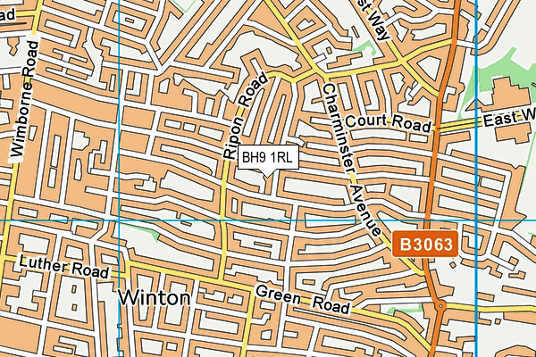 BH9 1RL map - OS VectorMap District (Ordnance Survey)